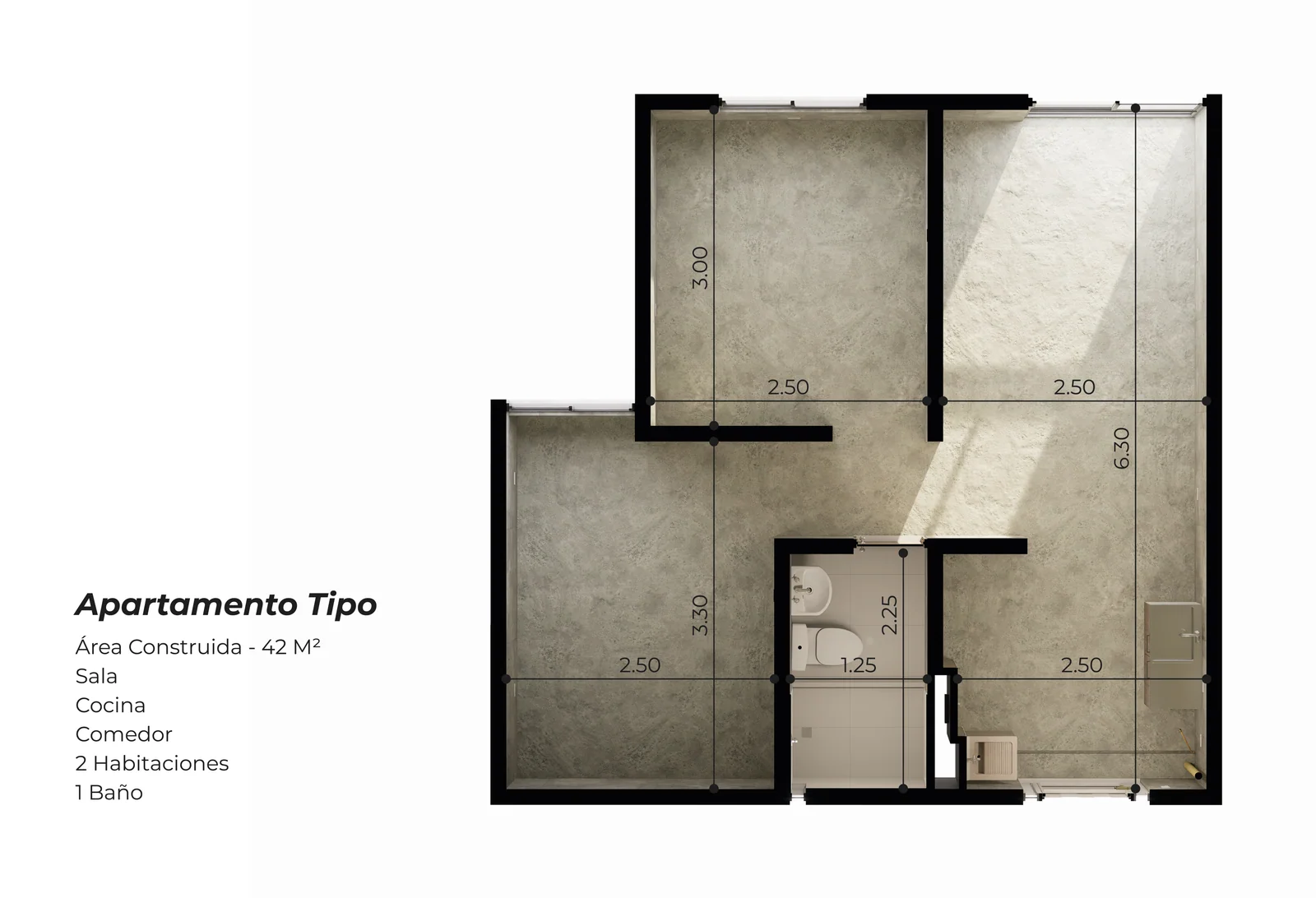 Plano del apartamento tipo